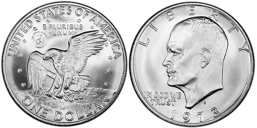 США монета 1 доллар 1973