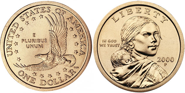 США монета 1 доллар 2000