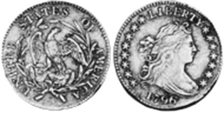 США монета 1796