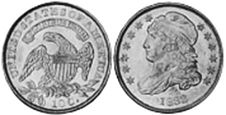 США монета дайм 1832