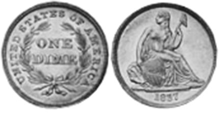США монета 1837
