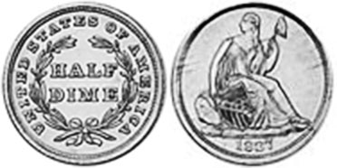США монета half 1837