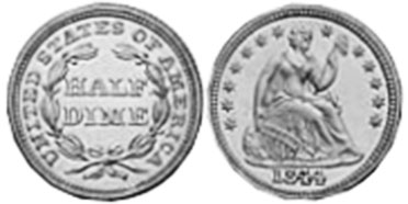 США монета half 1844