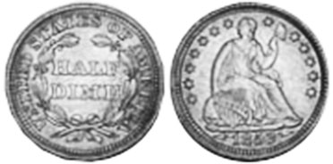 США монета half 1853