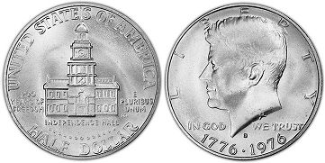 США монета полдоллара 1964