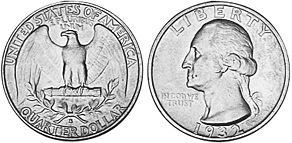 США монета квотер 1932