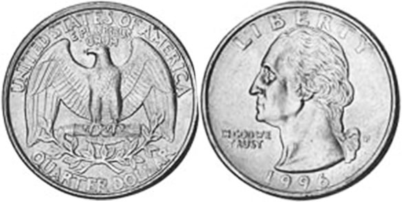 США монета quarter 1996