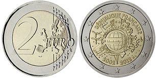 монета Франция 2 евро 2012