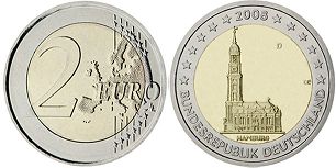 монета Германия 2 евро 2008