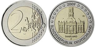 монета Германия 2 евро 2009