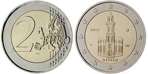 монета Германия 2 евро 2015