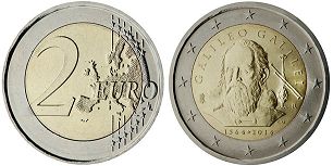 монета Италия 2 евро 2014