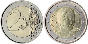монета Италия 2 евро 2018