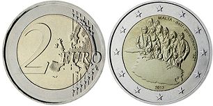 монета Мальта 2 евро 2013