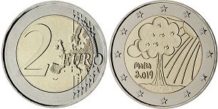 монета Мальта 2 евро 2019