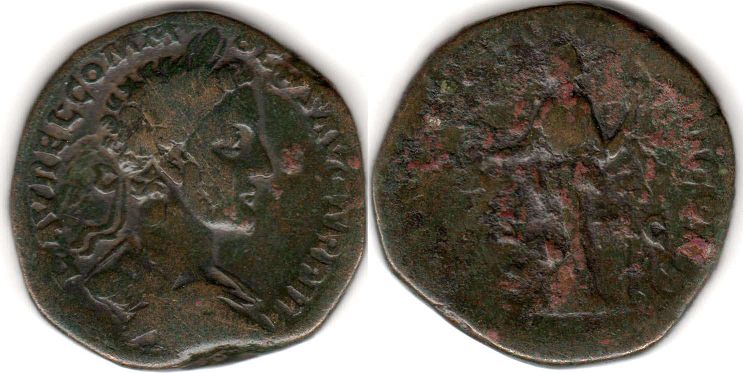 монета Рим Коммод сестерций