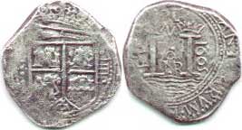 4 реала 1665 г. Нуэво-Рейно