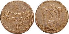 монета Аугсбург 1 пфеннинг 1796