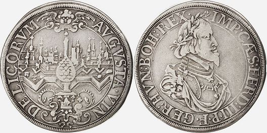 монета Аугсбург талер 1641