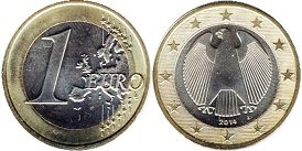 монета Германия 1 евро 2014