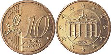монета Германия 10 евро центов 2007