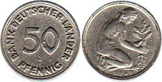 монета ФРГ 50 пфеннигов 1949