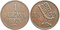 монета Бремен 1 шварен 1859