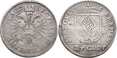 монета Бремен 24 грота 1658