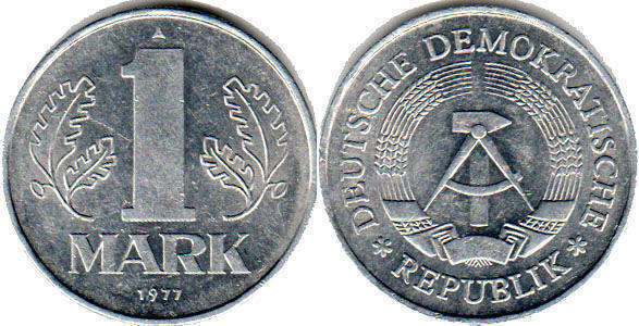 Монета Ostdeutschland 1 mark 1977