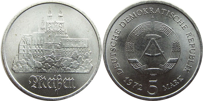 Монета Ostdeutschland 5 mark 1972
