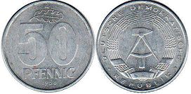 монета ГДР 50 пфеннигов 1958