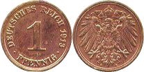 монета Германская Империя 1 пфенниг 1913