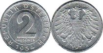 монета Австрия 2 грошена 1954