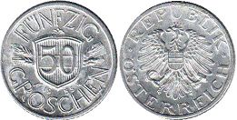 монета Австрия 50 грошенов 1955