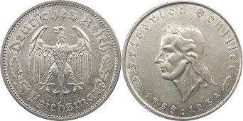 монета фашистская Германия 2 марки 1934