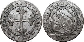 монета Берн 1 батцен 1789