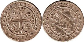 монета Берн 1/2 батцен 1796