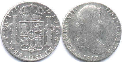 монета Рио-де-ла-Плата 8 реалов 1817