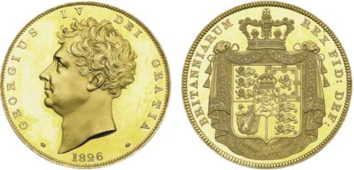 пруф пятифунтовые монеты 1826 года