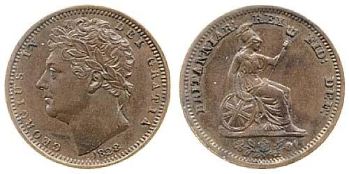 здесь изображение полуфартинга Георга IV 1828 года, любезно предоставлено Спинком.