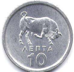монета Греция 10 lepta 1976