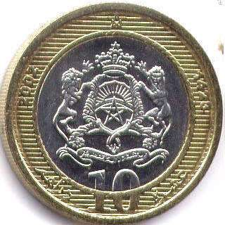 монета Марокко 10 dirhams 2002
