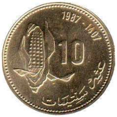 монета Марокко 10 centimes 1987