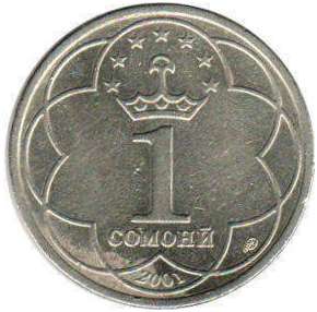 монета Таджикистан 1 somoni 2001