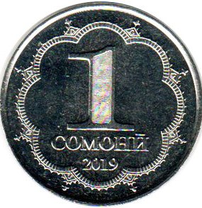 монета Таджикистан 1 somoni 2019