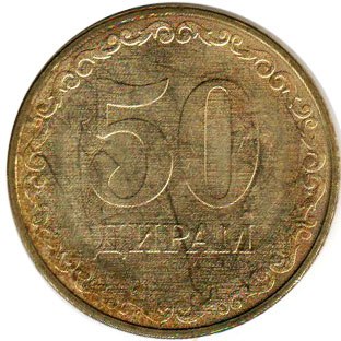 монета Таджикистан 50 dirams 2019