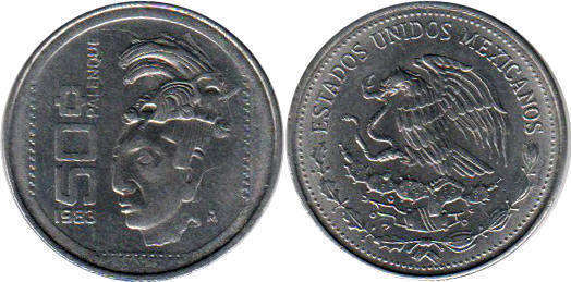 Мексика монета 50 сентаво 1983