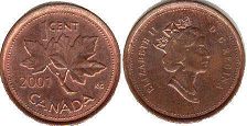 монета Канада 1 цент 2001