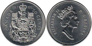 монета Канада 50 центов 1992 125th Anniversary of Confederation