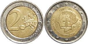 монета Бельгия 2 евро 2012